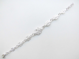 Zilveren mattenkloppers bracelet (groot naar klein)