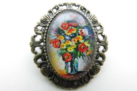 Broche nostalgie olieverf schilderij 8