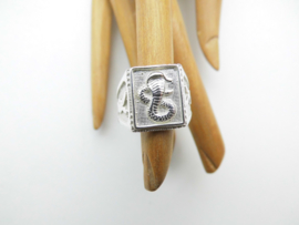 Zilveren cobra ring.