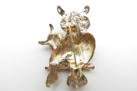 Broche rode mama en baby uil.