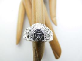Zilveren indiaan piet-piet ring.