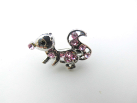 Broche roze steentjes eekhoorntje.