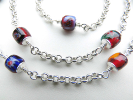 Zilveren ronde allakondre kralen lontai ketting. (small)