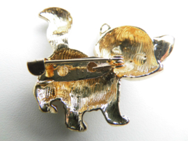 Broche witte poes.