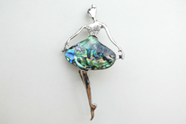 Broche ballerina parelmoer