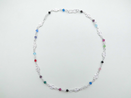 Zilveren baby mattenkloppers/allakondre setje. (ketting + bracelet)