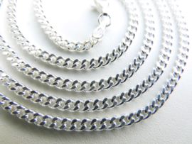 Zilveren horloge schakel ketting.