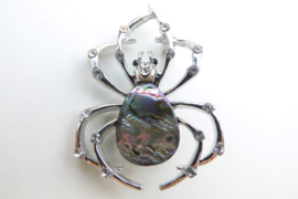 Broche parelmoer spin.