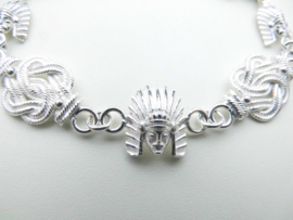 Zilveren mattenklopper/indiaan bracelet.