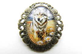 Broche nostalgie wolf