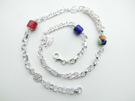 Zilveren allakondre ketting. (65 cm)