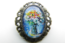 Broche nostalgie olieverf schilderij 6