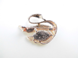 Broche catseye zwaan.