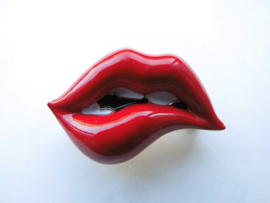 Broche red lips.