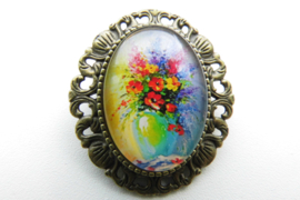 Broche nostalgie olieverf schilderij 4