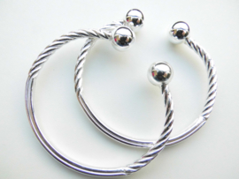 Zilveren boei armband "Tranquilo" (dikker en grotere bal)