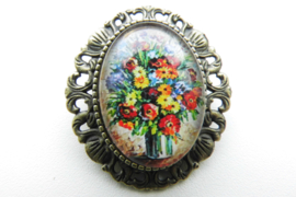 Broche nostalgie olieverf schilderij 9