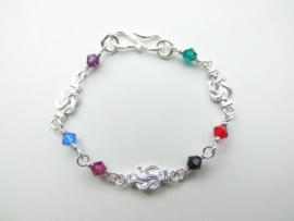 Zilveren baby mattenkloppertjes/allakondre bracelet.