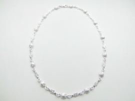 Zilveren indiaantjes en mattenkloppertjes ketting. (50 cm)