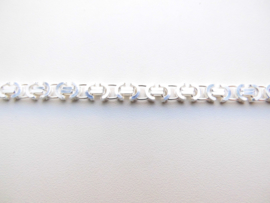 Zilveren platte konings bracelet. (dunner)