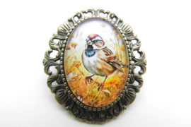 Broche nostalgie vogel