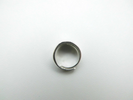 Zilveren baby cachet ring rechthoek