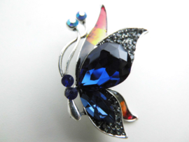 Broche blauwe nachtvlinder.