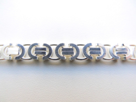 Zilveren platte konings bracelet. (dikker)