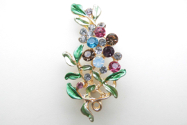 Broche multi colour bloem.