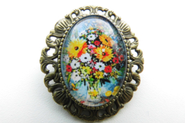 Broche nostalgie olieverf schilderij 2