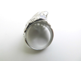 Zilveren adelaar kop ring.