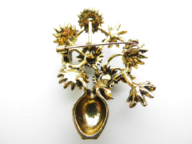 Broche gouden zonnebloemen