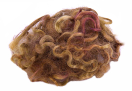 Mohair gesorteerd en gekamd - bruin - 5 gram