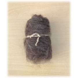 Wolbox met 3 tinten grijsbruine en witte alpacawol - 70 gram
