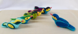 Vitproject: 2x2 vogeltjes - blauw/geel en groen/geel/paars