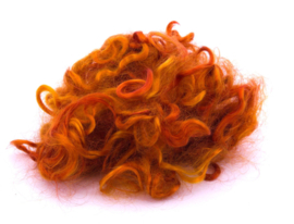 Mohair gesorteerd en gekamd -  donker oranje - 5 gram