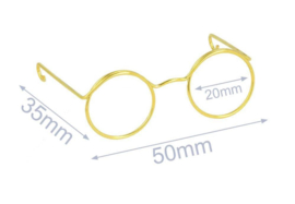 Metalen bril - 5cm - goudkleurig