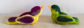 Vitproject: 2x2 vogeltjes - blauw/geel en groen/geel/paars