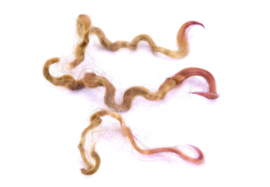 Mohair gesorteerd en gekamd - bruin - 5 gram