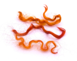 Mohair gesorteerd en gekamd -  donker oranje - 5 gram