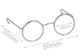 Metalen bril - 5cm - zilverkleurig