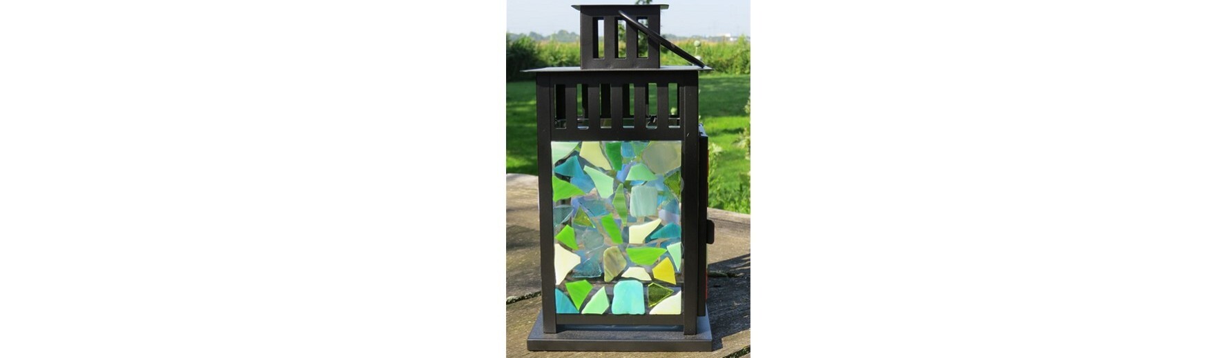 Lantaarn glasmozaïek glasscherven