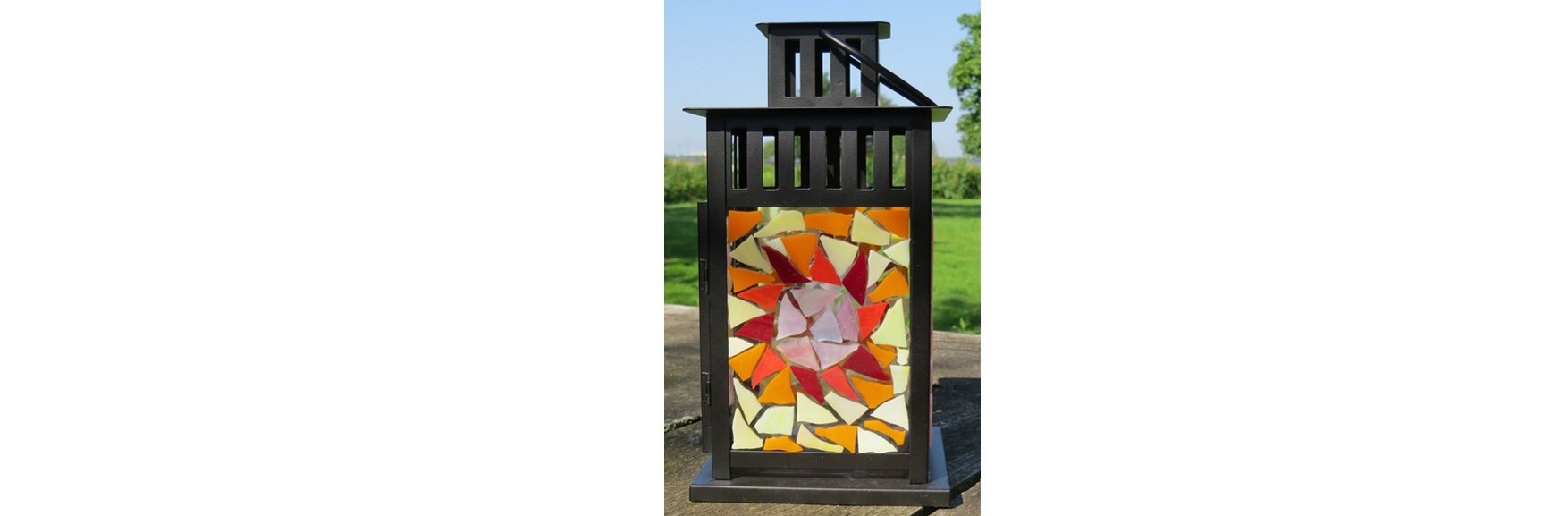 Lantaarn glasmozaïek glasscherven