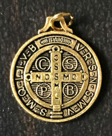 Medaille St. Benedictus  | Verguld metaal 22 mm