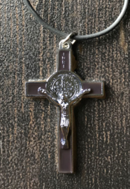Benedictus kruisje met koord | bruin