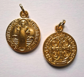 Medaille St. Benedictus  | verguld metaal | 22 mm