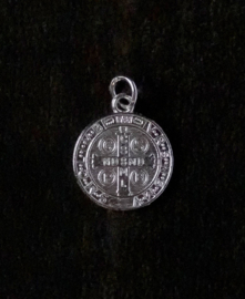 Medaille St. Benedictus  | Verzilverd metaal 17 mm