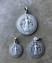 Medaille St. Benedictus  | Verzilverd metaal