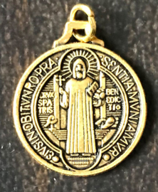 Medaille St. Benedictus  | Verguld metaal 22 mm