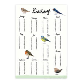birthday calender | Birds